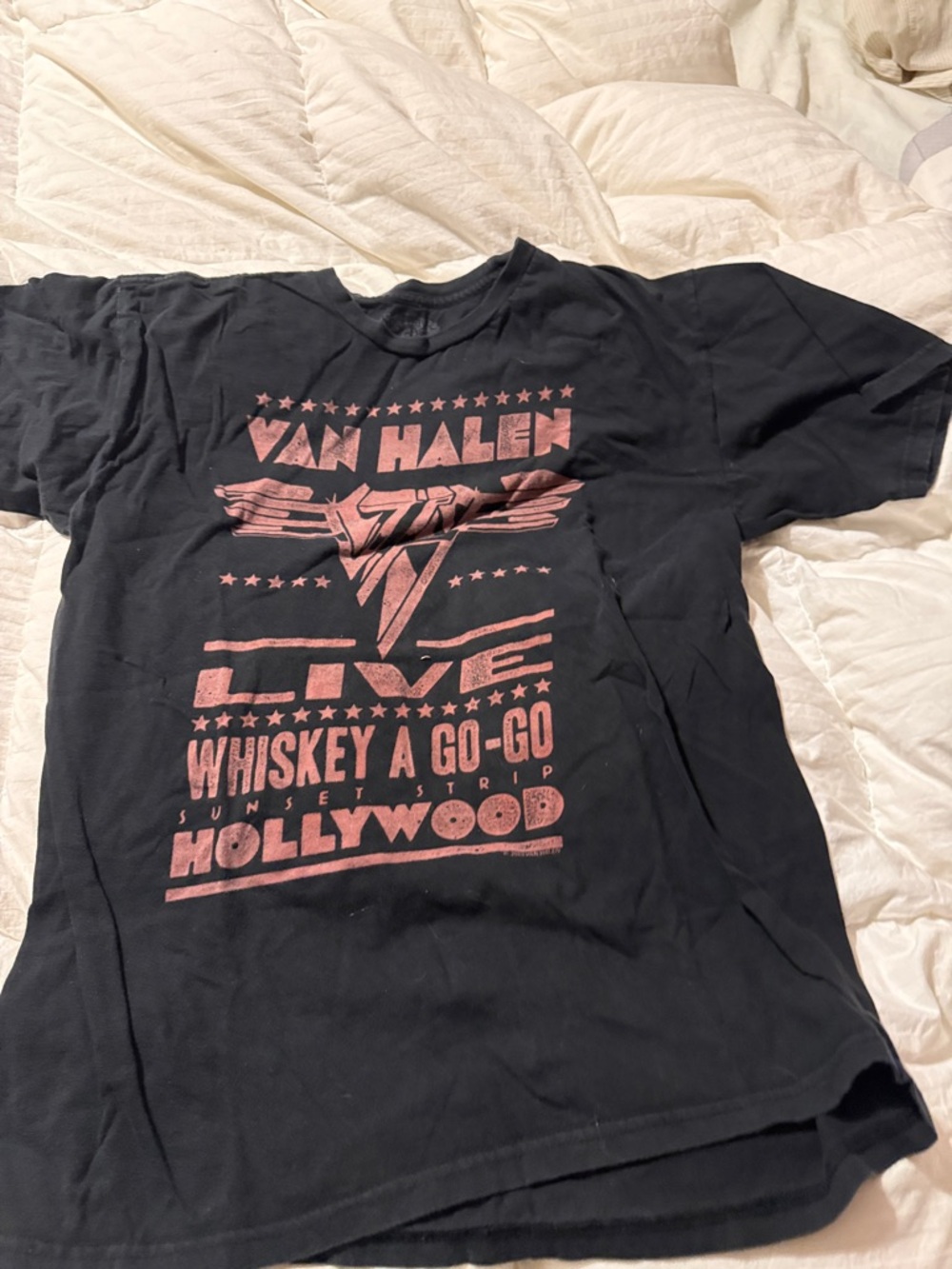 Van Halen Men's Black Graphic Band T‑Shirt - Whiskey A Go-Go Design medium